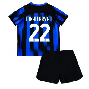 Inter Milan Henrikh Mkhitaryan #22 Hjemmebanesæt Børn 2023-24 Kort ærmer (+ korte bukser)